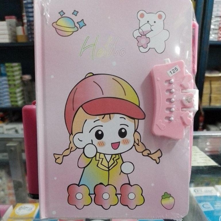 

NOTEBOOK KUNCI MOTIF LUCU / BUKU TULIS A5 PASSWORD DIARY. SIAP KIRIM