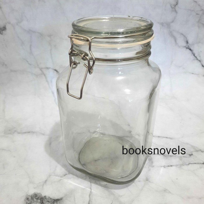 2 Liter Toples Kaca Kedap Udara Mason Jar Biji Acar Kopi Besar