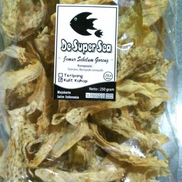 

Keripik Kerupuk Kulit Ikan Kakap Mentah Sudah Berbumbu Bumbu