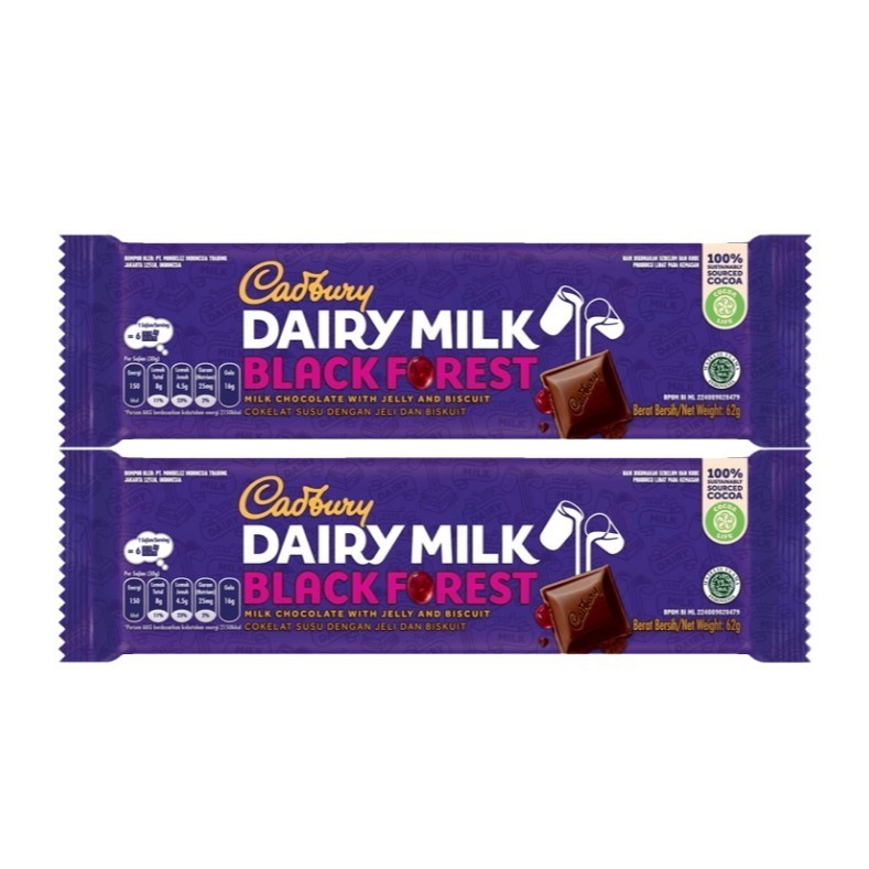 

Cadbury Dairy Milk Chocolate Black Forest 62 g x 2 pcs