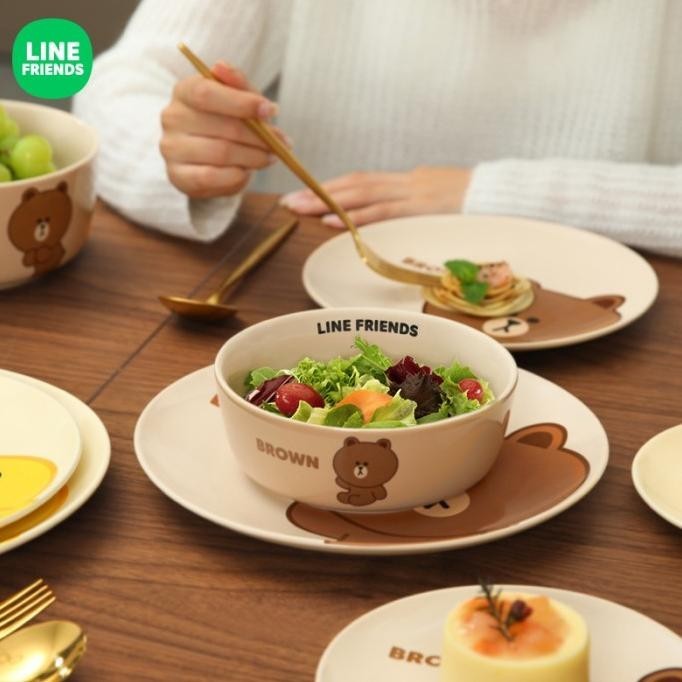 [New] Set Mangkok Piring Makan Sendok Sup Line Friends Tableware One Person