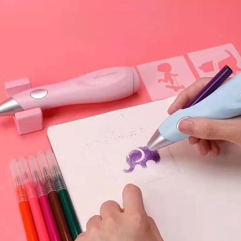 

Vd08 Triple W Set Electric Pen Air Brush Painting Coloring Kid Alat Main Gambar Warna Anak Premium Cod