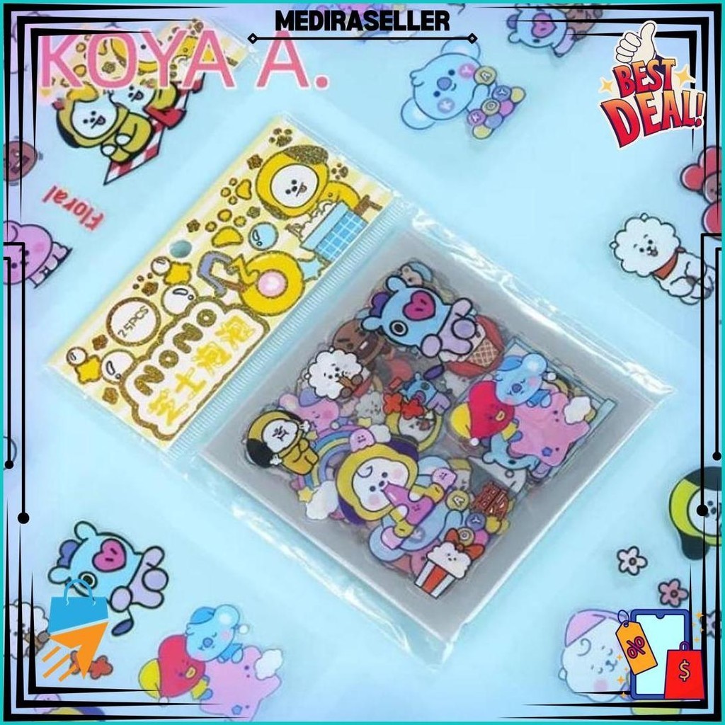 

25 Lembar Sticker Kartun Pet Tahan Air Best Seller
