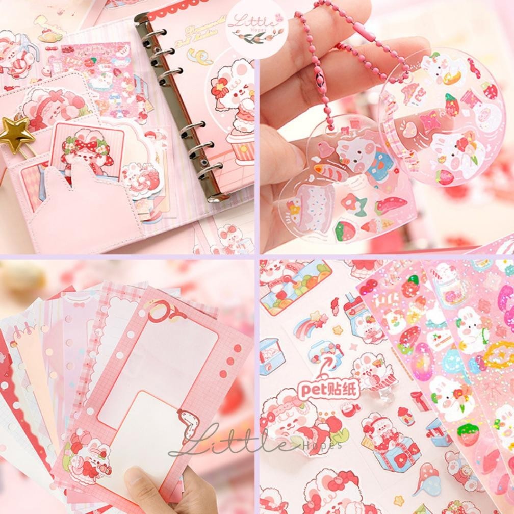 

(Free Gift) Paket Journal Set 11 In 1 Dan 9 In 1 Box Tenteng Pu Leather Binder Notebook A6 / Castle Rabbit Series / Gift Box Hadiah Termurah Unik / Catatan Diary / Pet Sticker Lucu / Washi Tape / Scrapbook Kit Lengkap / Gantungan Akrilik Lebaran Cod