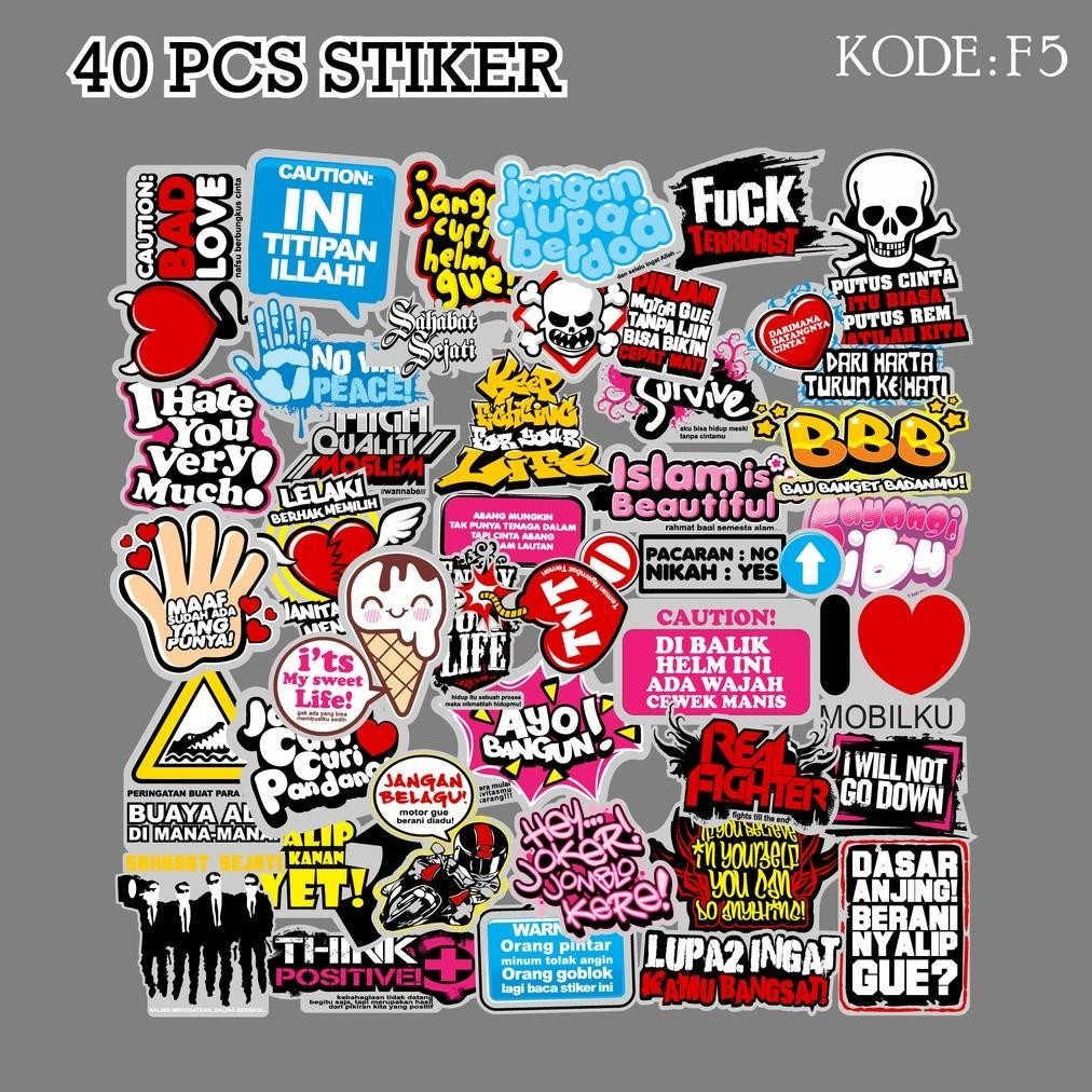 

[ Mac ] 40 Pcs Sticker Aesthetic Kata Kata Lucu Untuk Laptop Case Tumbler Anti Air Best Seller - F5 Best Seller