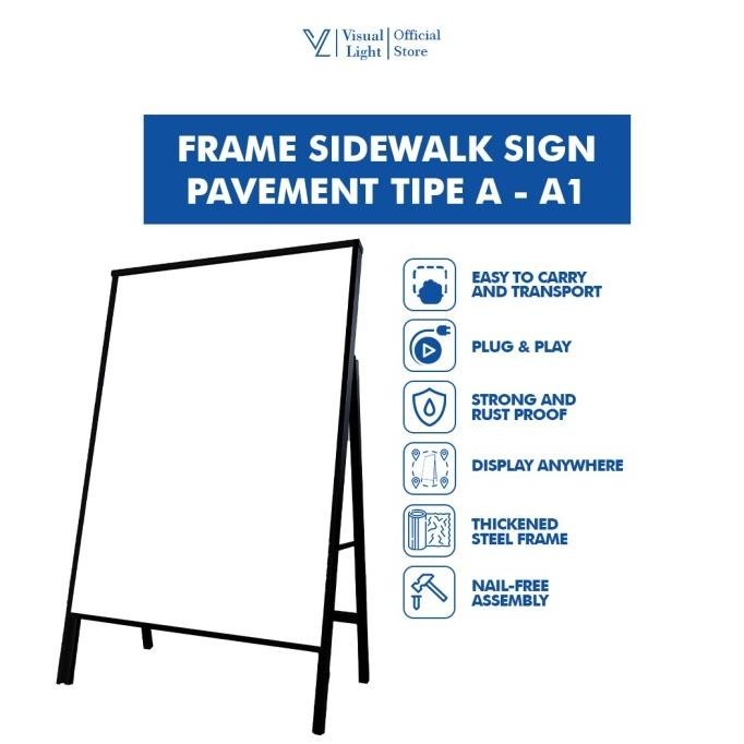 

Jual Frame Sidewalk Sign Pavement - Display Papan Led Tipe A Ukuran A1