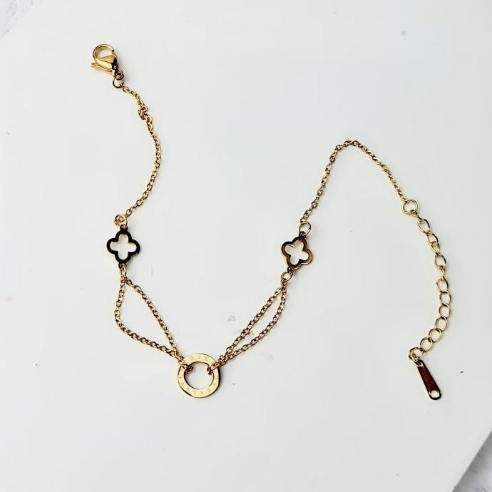 Gelang kaki titanium/gelang kaki titanium 2 layer variasi anti karat/