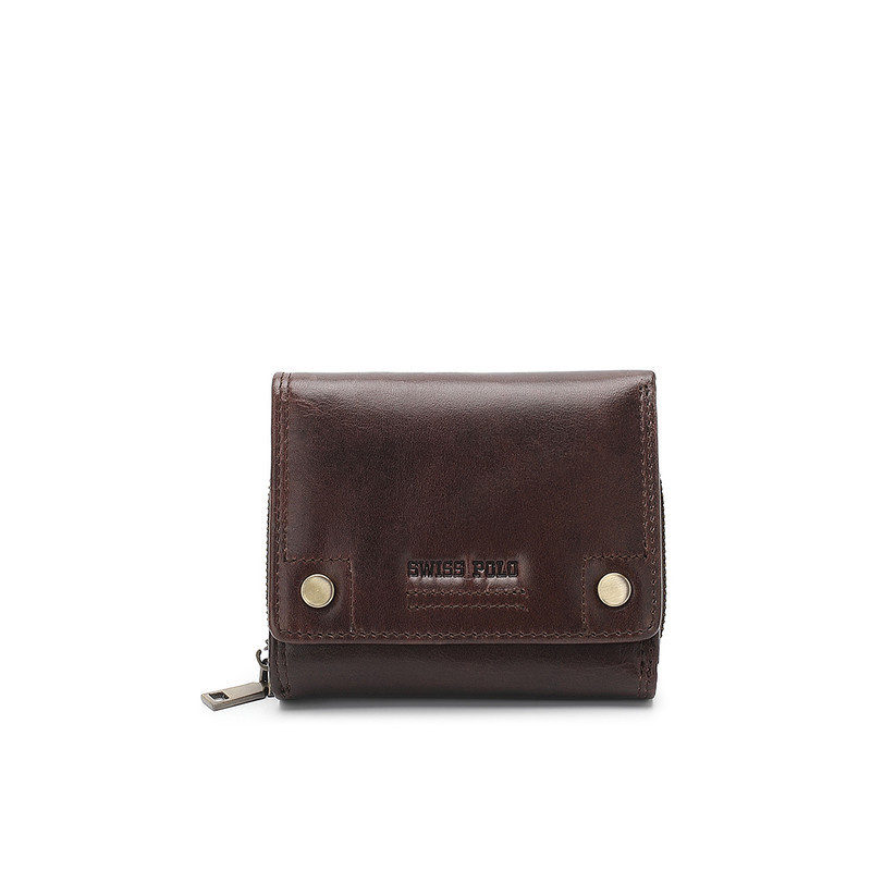 Swiss Polo Genuine Leather RFID Wallet (Dompet Kulit Asli RFID Pria) - Cokelat Pria - SW 198