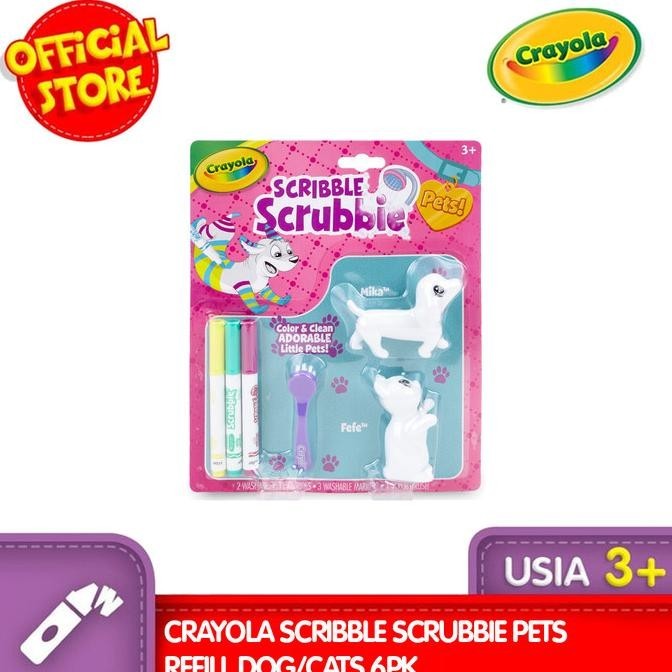 

CRAYOLA Scribble Scrubbie Pets Refill Dog/Cats 6Pk