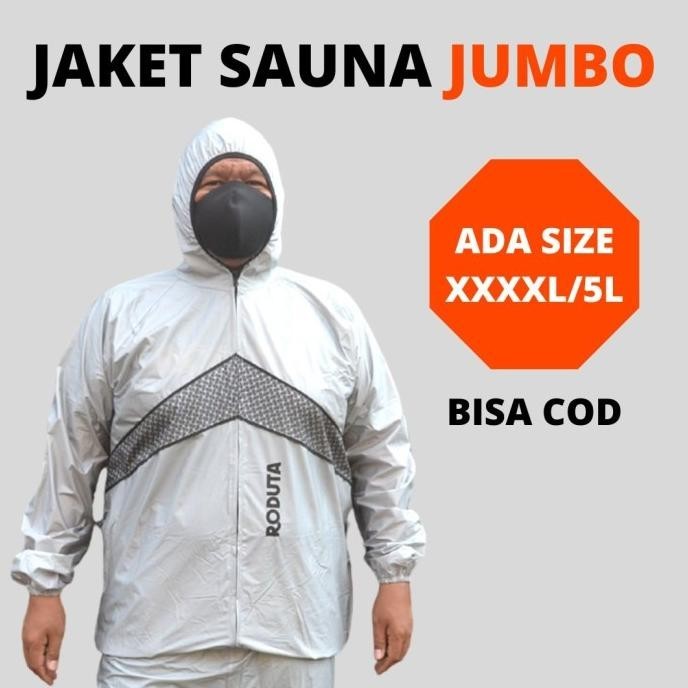 NEW Baju Sauna Jumbo / Sauna Suit / Roduta Jogging Silver -Jaket Saja - M