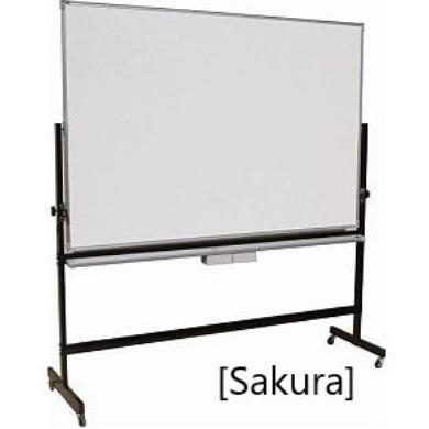 

Jual Papan Tulis / Whiteboard Magnetic Tiang + Roda 2 Sisi Sakura
