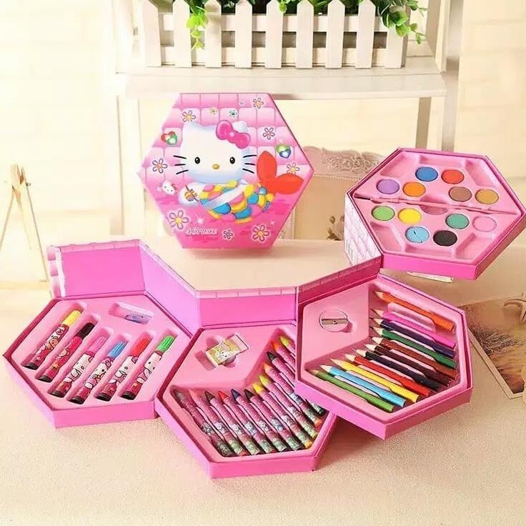 

Rq-56 Crayon Set 4 In1 Mewarnai Anak 46 Pcs Motif Kartun Terlengkap Promo