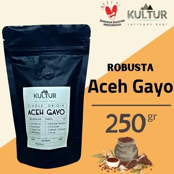 

Coffee Bean Biji Kopi Robusta Aceh Gayo 250 Gr