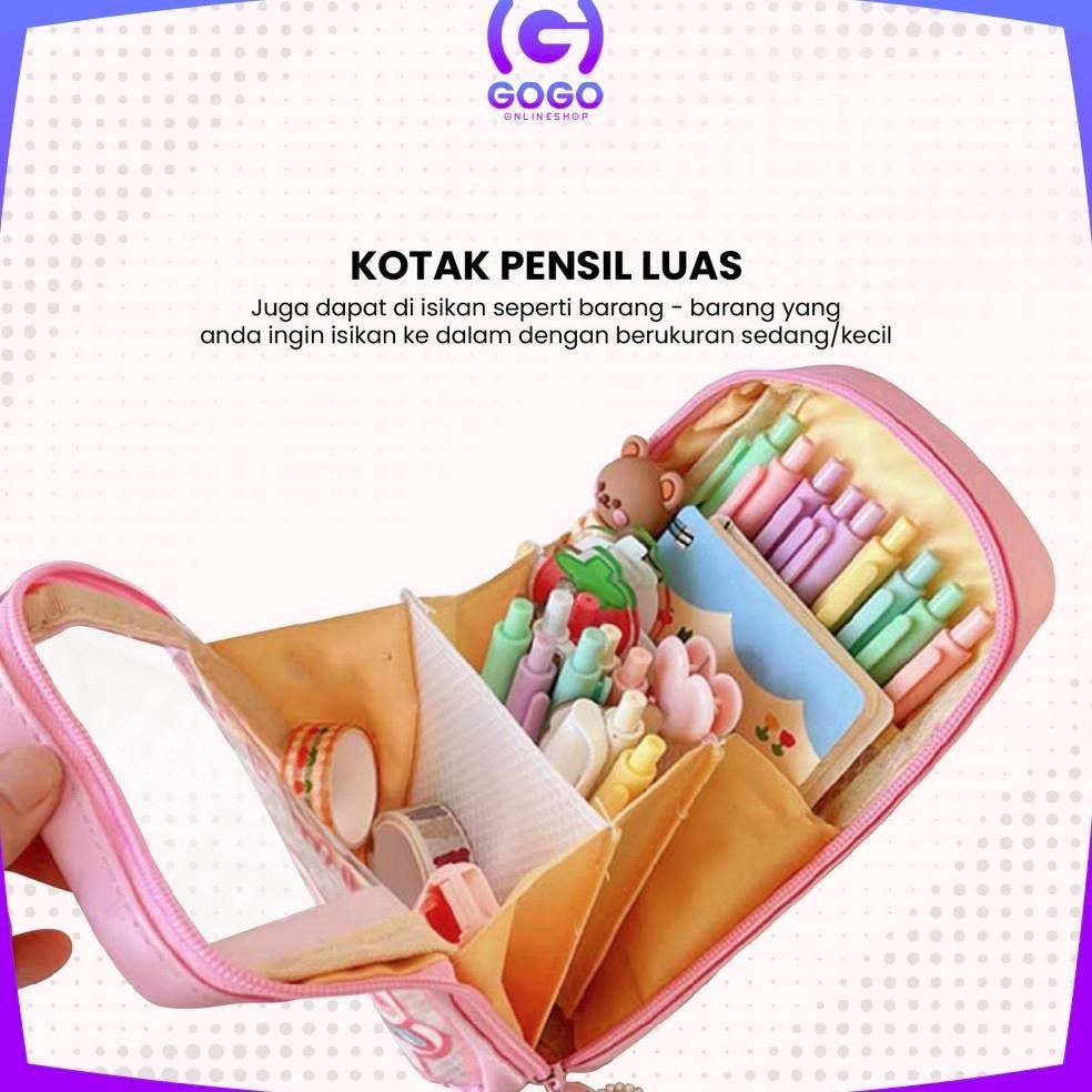 

fs-6 GOGO-A61 Tempat Pensil Anak Transparan Motif Kartun Pencil Case Multifungsi Ala Korea Pouch Serbaguna / Tempat Alat Tulis Tempat Pulpen Perlengkapan Sekolah Murah
