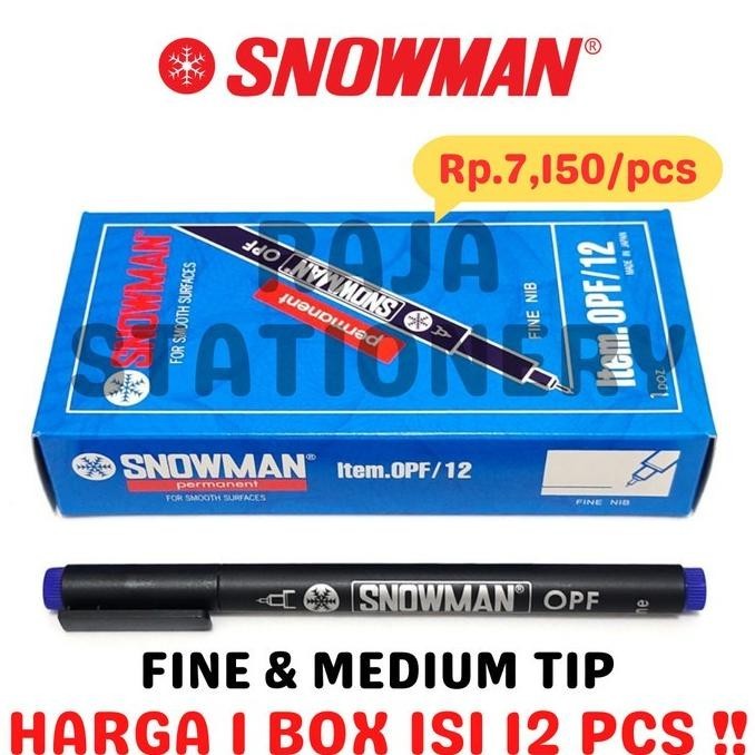 

Snowman Permanent Marker Opf Opm Spidol Permanen Snowman Ohp [12Pcs]