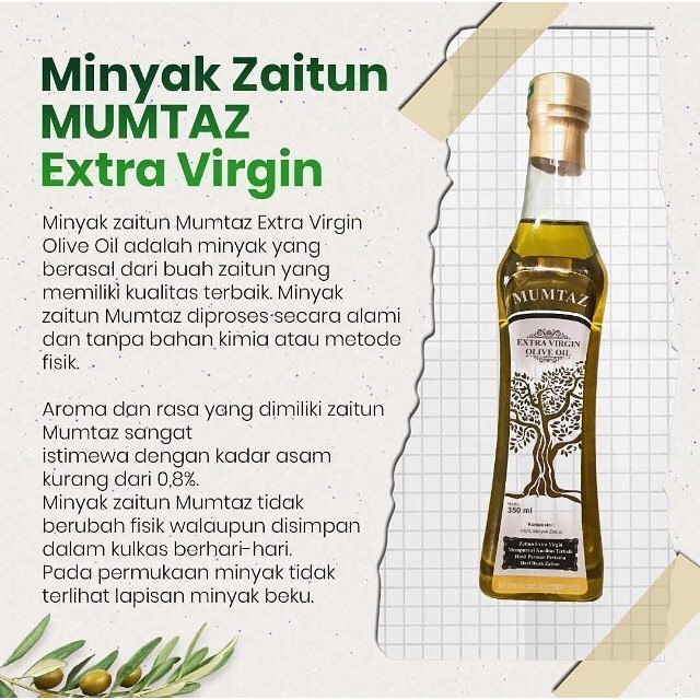 PROMO Minyak Zaitun Mumtaz 350 ML Extra Virgin Original Minyak Zaitun