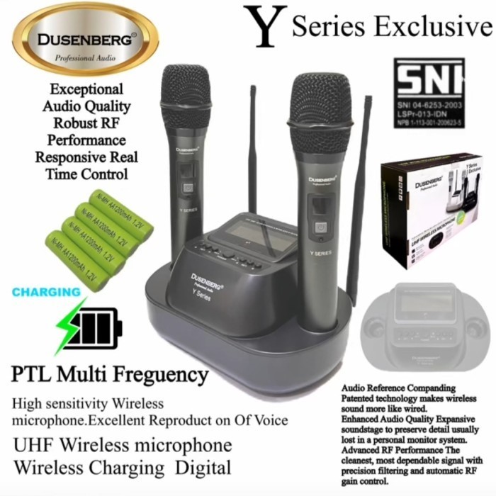 Mic Wireless Dusenberg Jtss 633 Y Charger 2 Microphone Wireless Uhf