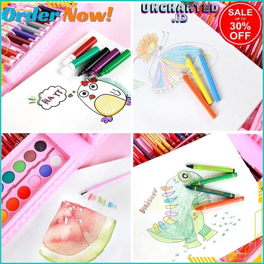 

STATIONARY SET ISI 86 PCS PENSIL CRAYON WARNA CAT AIR / PERLENGKAPAN SEKOLAH MENGGAMBAR ANAK / ALAT WARNA BISA COD