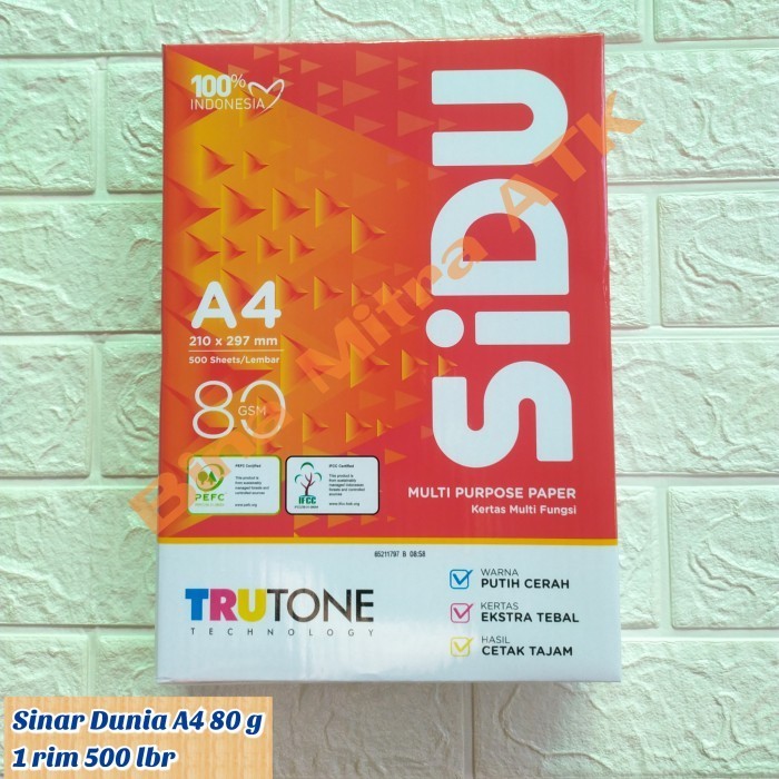 

Kertas Hvs Print Copy Sinar Dunia A4 80 Gram
