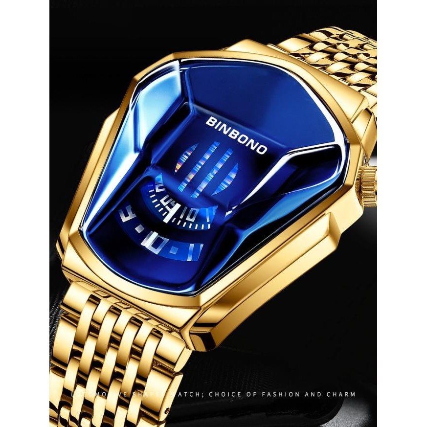 JAM TANGAN PRIA BINBOND ORIGINAL RANTAI GOLD STAINLESS EMAS DANIEL JAM