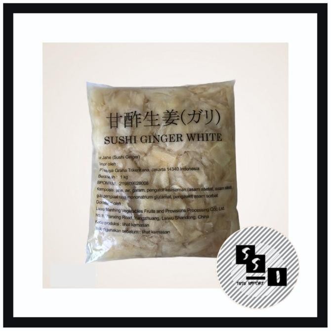 

Sushi Gari Shiro Putih / Jahe Putih Potong/ Acar Jahe Putih 1kg GWT