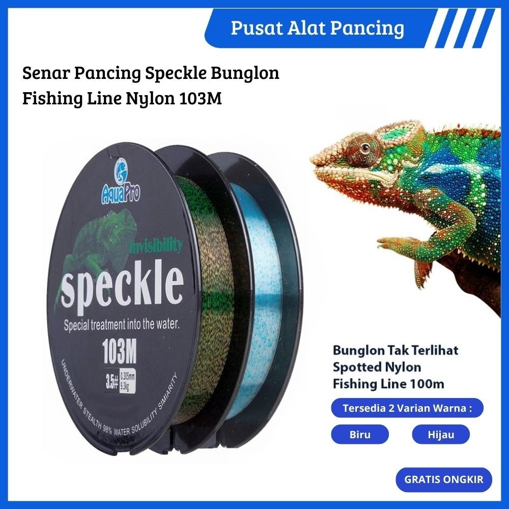 [Bahan halus dan Nyaman] Senar Pancing Ikan Line Fishing Speckle Bunglon Senar Pancing Nilon 103M