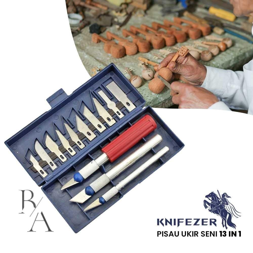 

BA27 KNIFEZER Set Pisau Ukir Seni 13 in 1 Crafting Knife 3 Handle - A-003