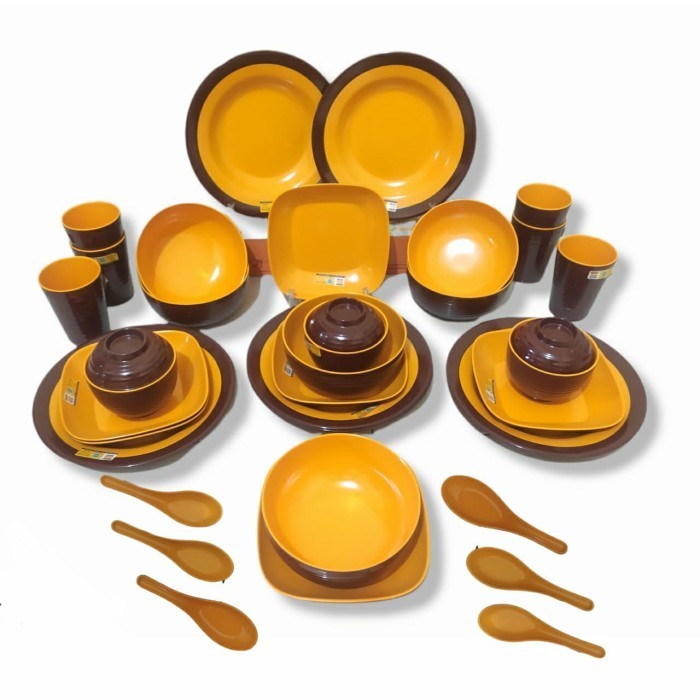 Set Piring Makan Melamin 36 Pcs Golden Dragon