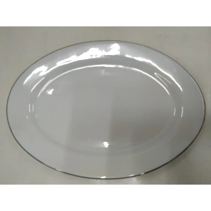 Piring Saji Ikan Oval Keramik 16 Inc 40Cm I Piring Keramik Oval 16"