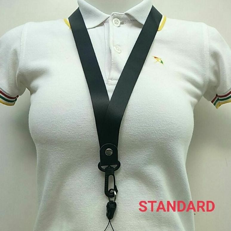 Tali Gantungan Hp / Lanyard Id Card / Tali Gantungan Leher / Tali Hp / Gantungan Hp Hitam Polos Grat