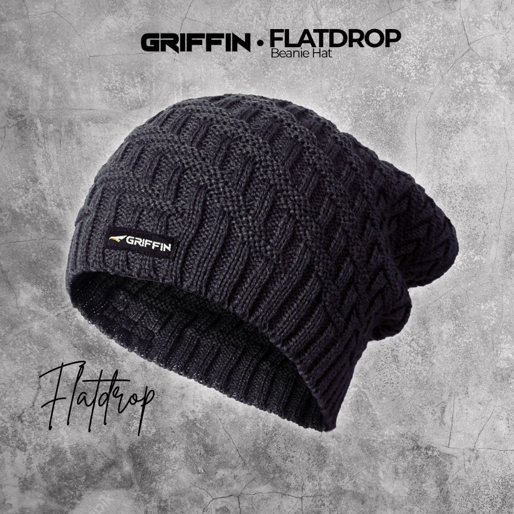 [Bahan halus dan Nyaman] Topi Kupluk Pria Dewasa Rajut Keren Flatdrop