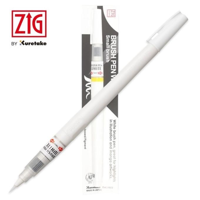 

Zig Kuretake Brush Pen Black White | Pena Kuas