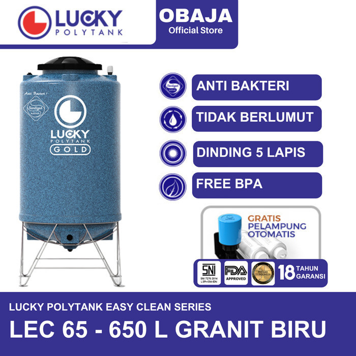 Lucky Polytank Toren / Tandon Air E Clean 65 Lucky Polytank Granit Biru