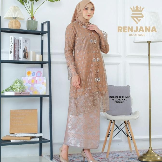 kebaya tunik amelia tile payet songket (setelan)