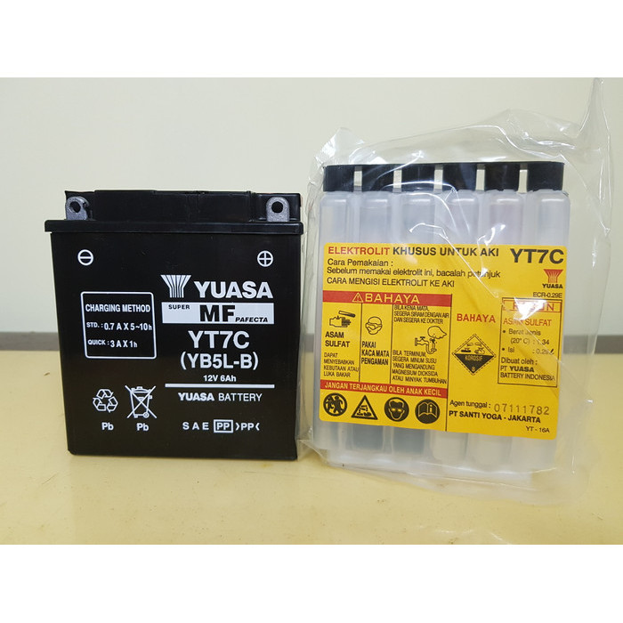 Aki Motor Honda Supra X 100 Series Yt7C Yuasa Original Accu Kering