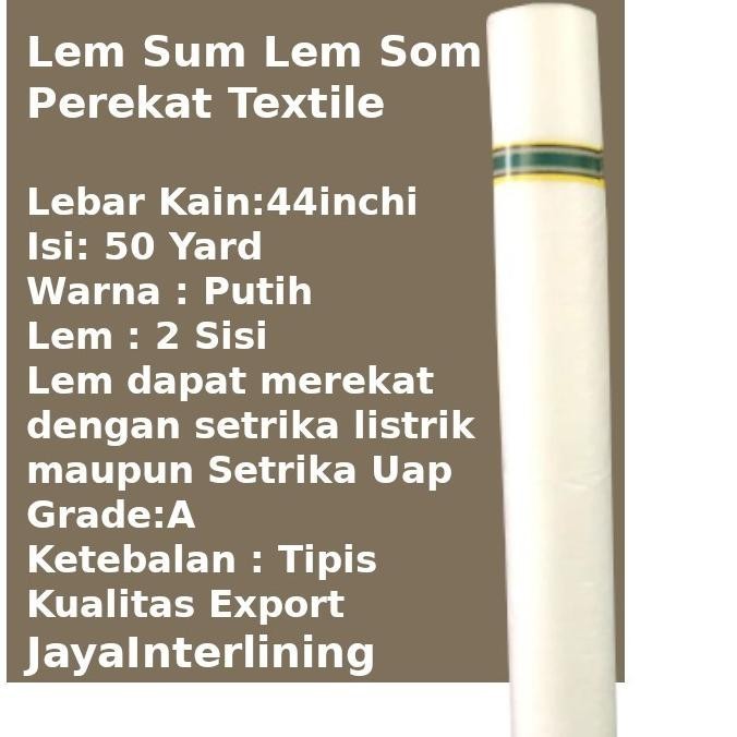 

Barang Terlaris Kain Lem Som Sum Perekat Textile Lem2 Sisi Grosir 50 Pambud.Outlts