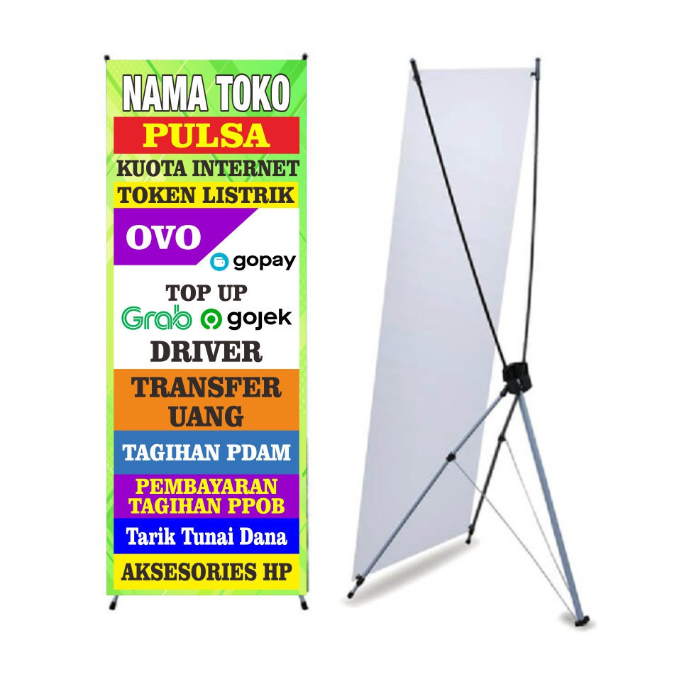 Spanduk Banner Y-Banner Konter HP termurah Pulsa quota