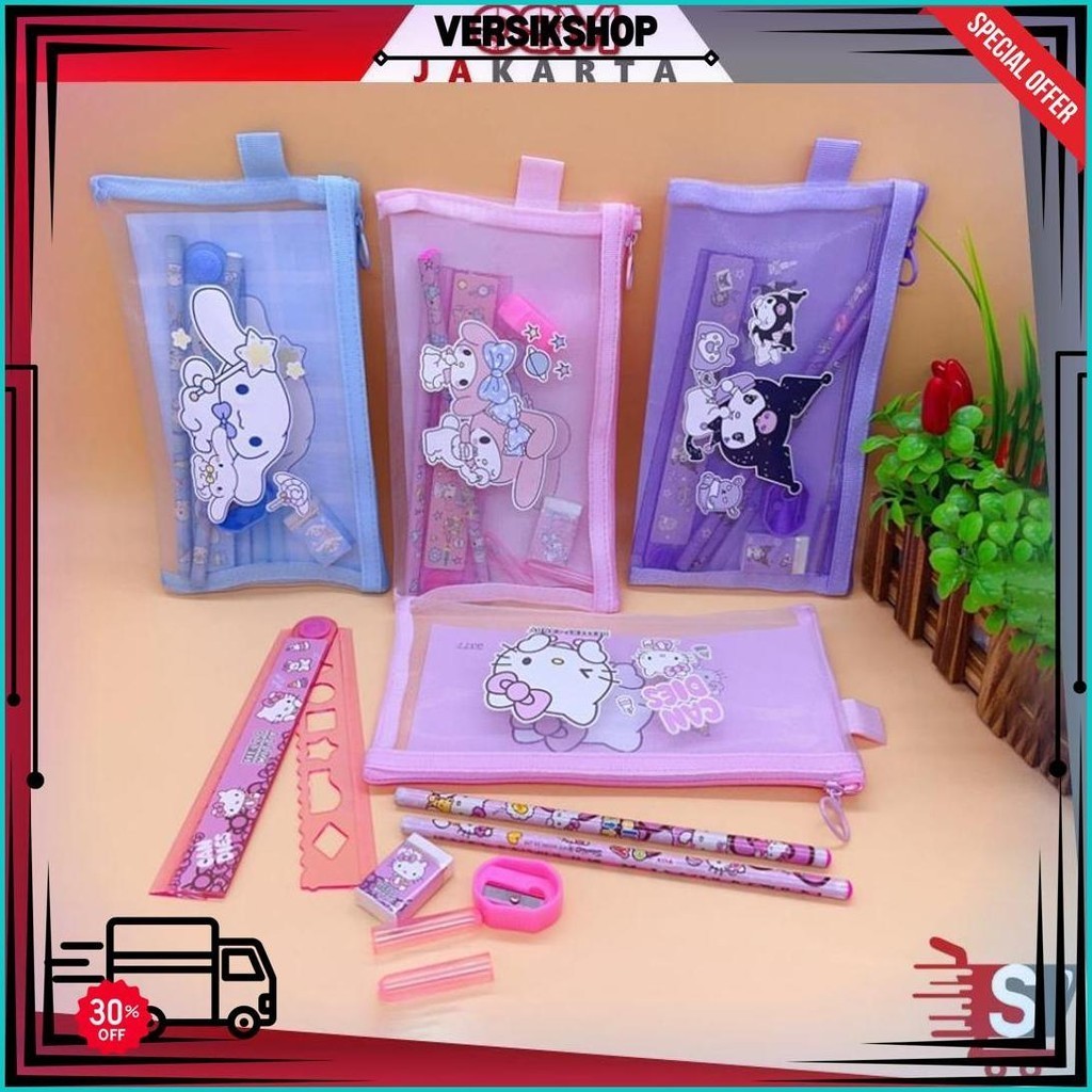 

Osm Jkt S6150 Set Alat Tulis 7 In 1 / Pouch Set Alat Tulis Ziplock / Paket Alat Tulis Motif Sanrio / Tempat Pensil Karakter Lucu Promo