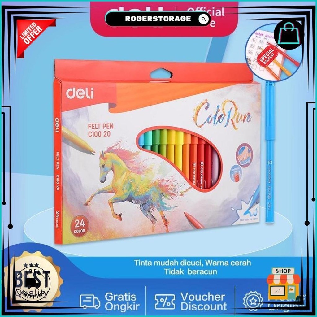 

Deli Spidol 12/18/24 Warna Tidak Beracun Warna Cerah Ec10020 Gratis Ongkir