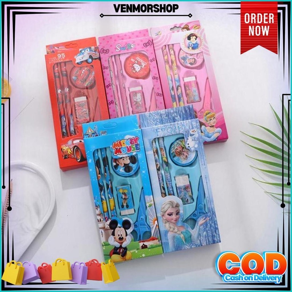 

Lysashop - Set Alat Tulis Anak Stationery 10 In 1 Pena Pensil Penghapus Rautan Peralatan Sekolah Anak Best Seller