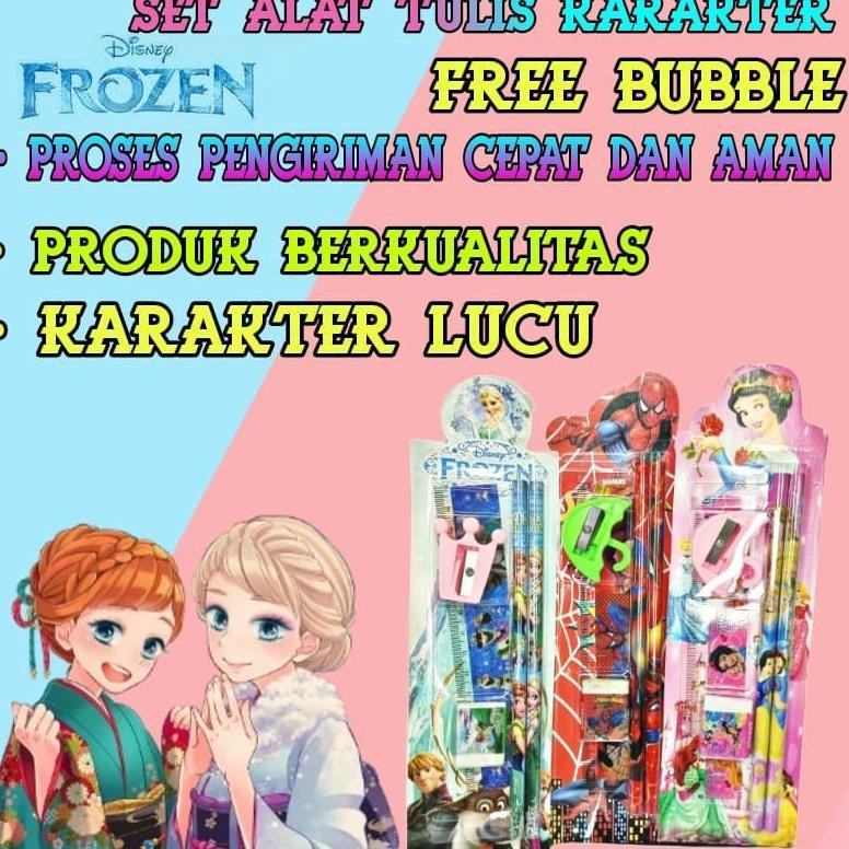

[Grosir] Set Alat Tulis Sekolah Karakter Lucu 5 In 1 Pensil Serutan Penggaris Penghapus Stasionary Gratis Ongkir