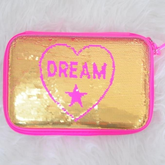 

Tempat Kotak Pensil Hardtop Sequin Smiggle Look A Like Pencil Case