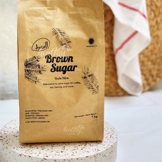 

Brown Sugar Bubuk Ansell / Gula Merah / Coconut Sugar/Nira Kelapa 1Kg