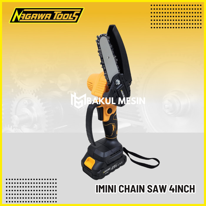 Nagawa Cordless Mini Chain Saw 4 Inch Gergaji Kayu Mini Chainsaw