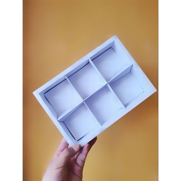 

5 pcs dus box cupcake brownies mika putih polos sekat 6 uk 7.3 cm cake box kotak hampers packaging