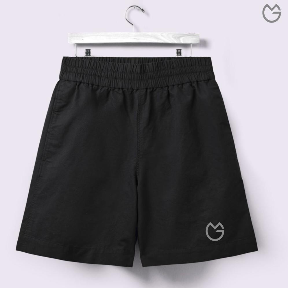 Emga Celana Pendek Shorts Pants Olahraga Santai Kolor Polos Hitam Pria Wanita Laki Unisex Basket Rum