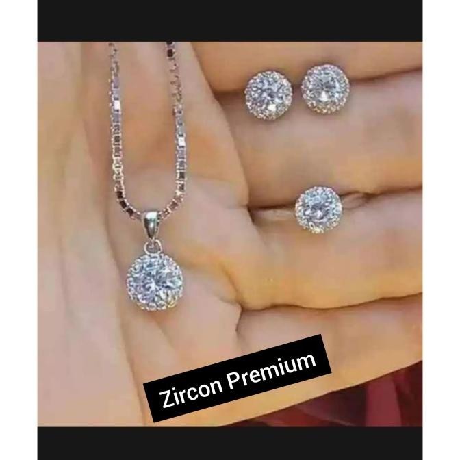 LyTa Set Silver 002PL Perhiasan Premium Zircon