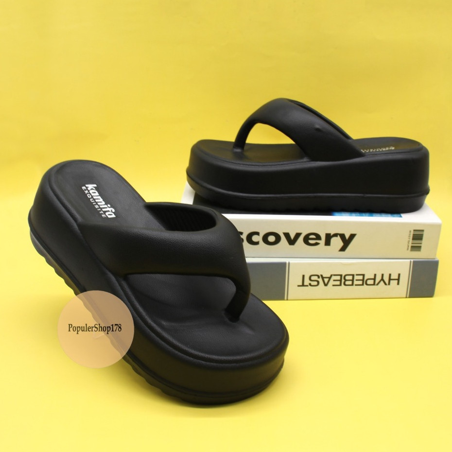 Sandal Karet Wanita // Sandal Wanita Dewasa Model Jepit Wedges Tinggi 7 Cm Bahan Karet EVA Anti Slip