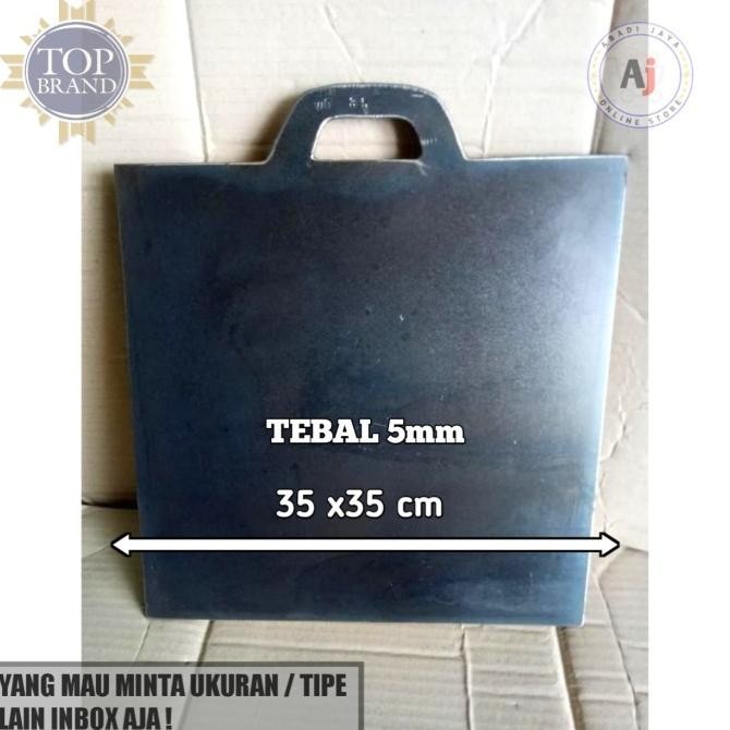 [Bayar Di Tempat] Loyang Baja Ukuran 35X35 Tebal 5Mm Wajan Roti Bakar Kebab Burger Bbq