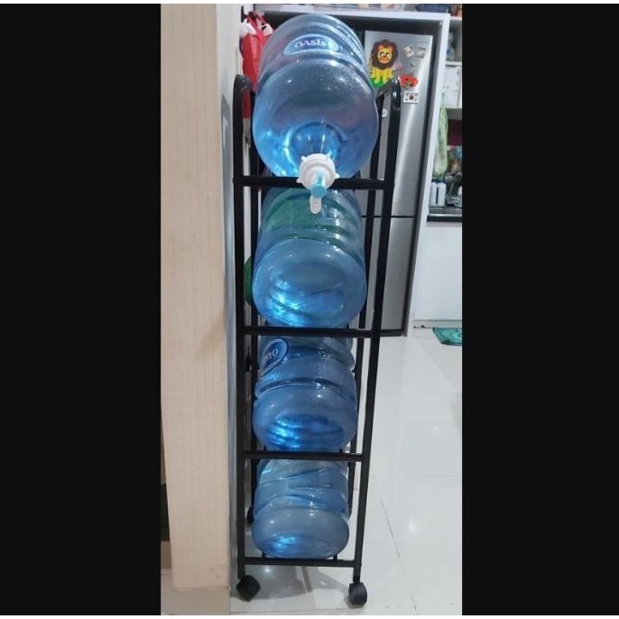 [Baru] Rak Galon Air 3 Susun Rak Dispenser 3 Susun Galon Rak Hitam/Putih